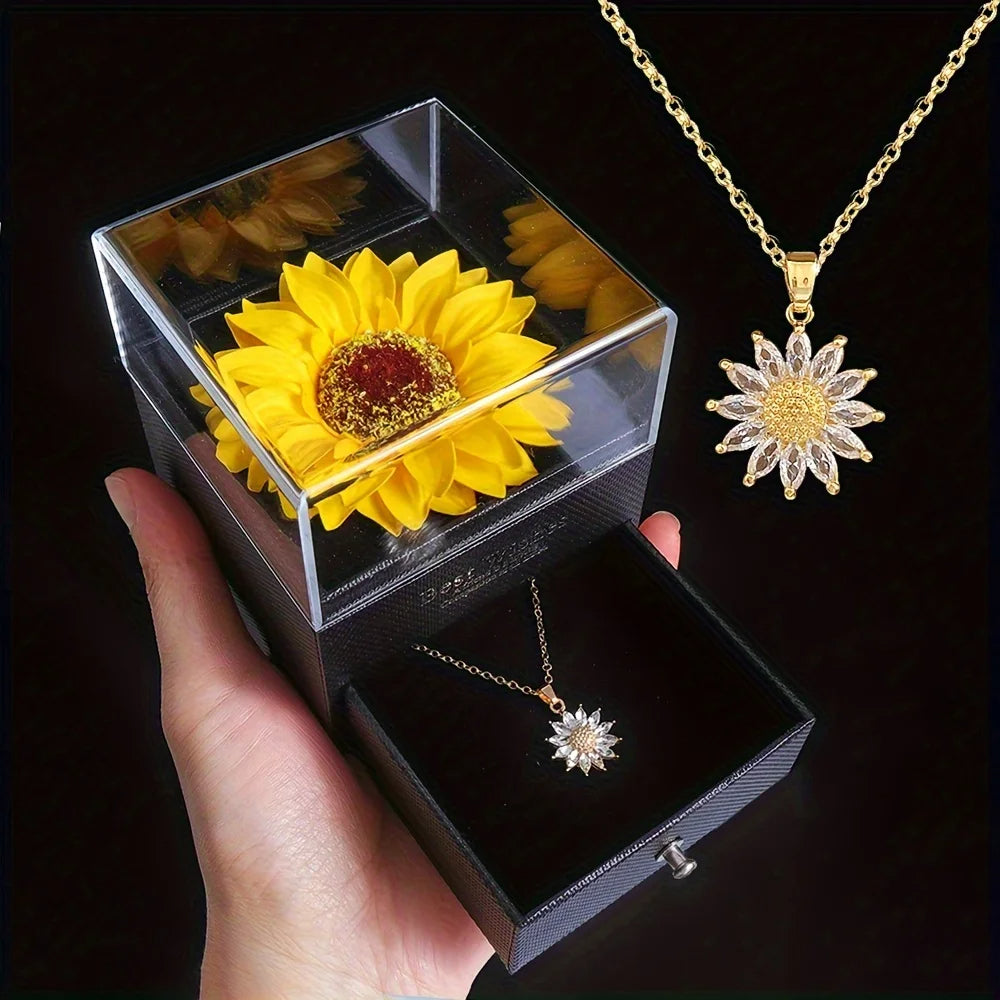Sunflower Necklace Gift