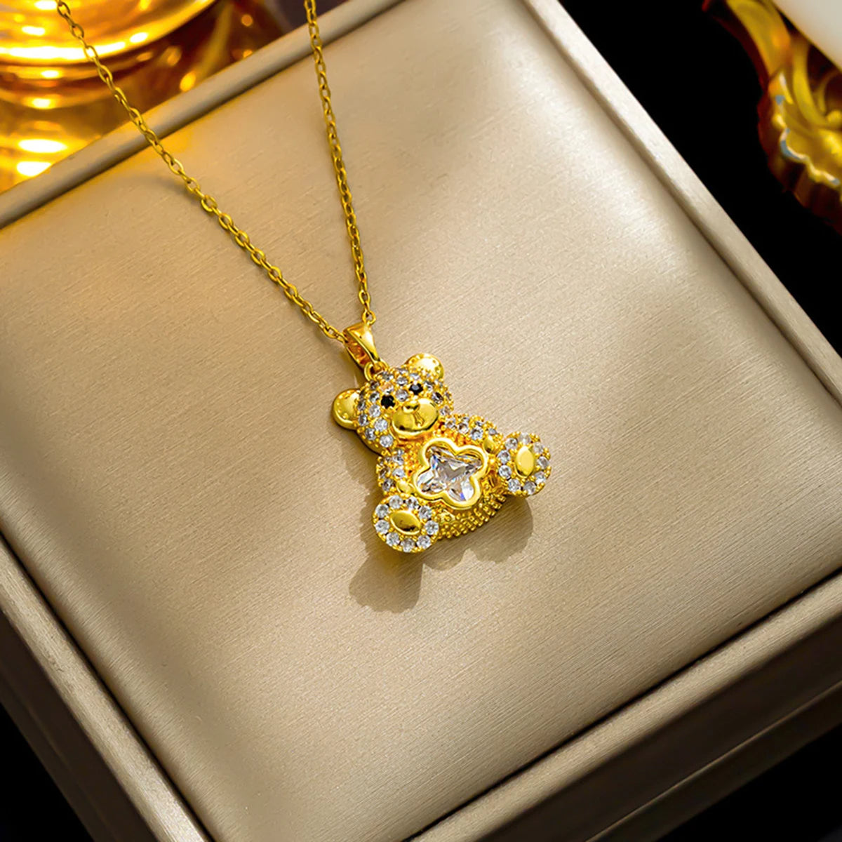 Teddy Bear pendant necklace