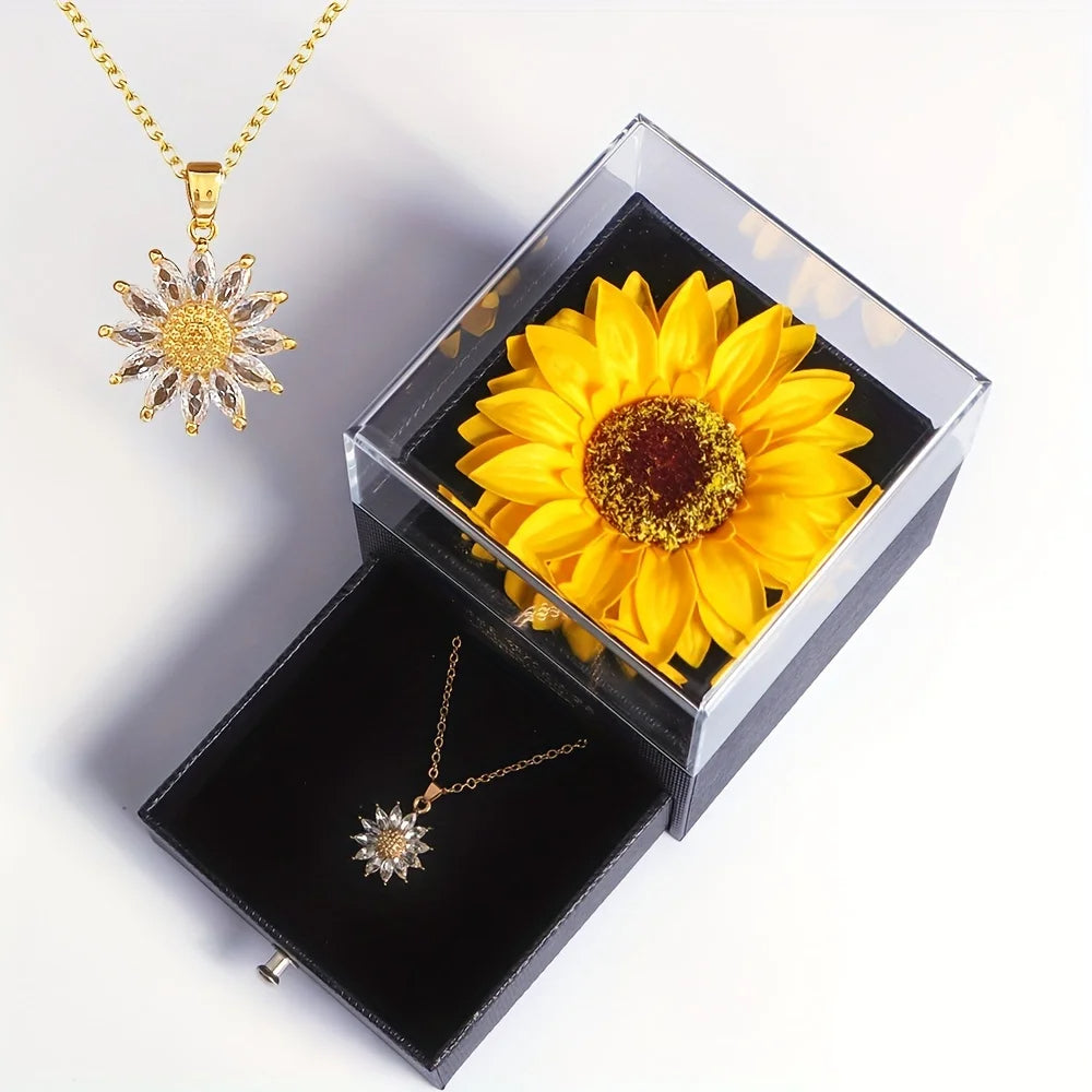 Sunflower Necklace Gift