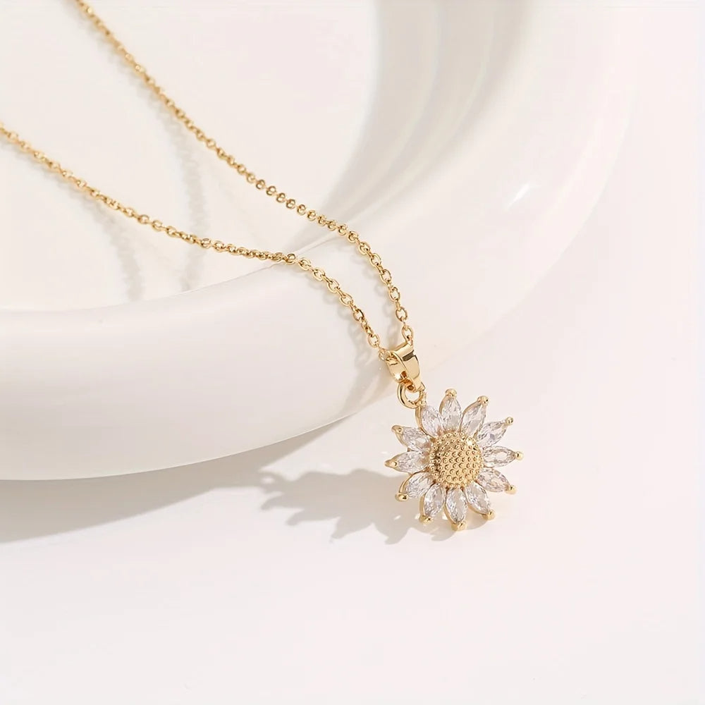 Sunflower Necklace Gift