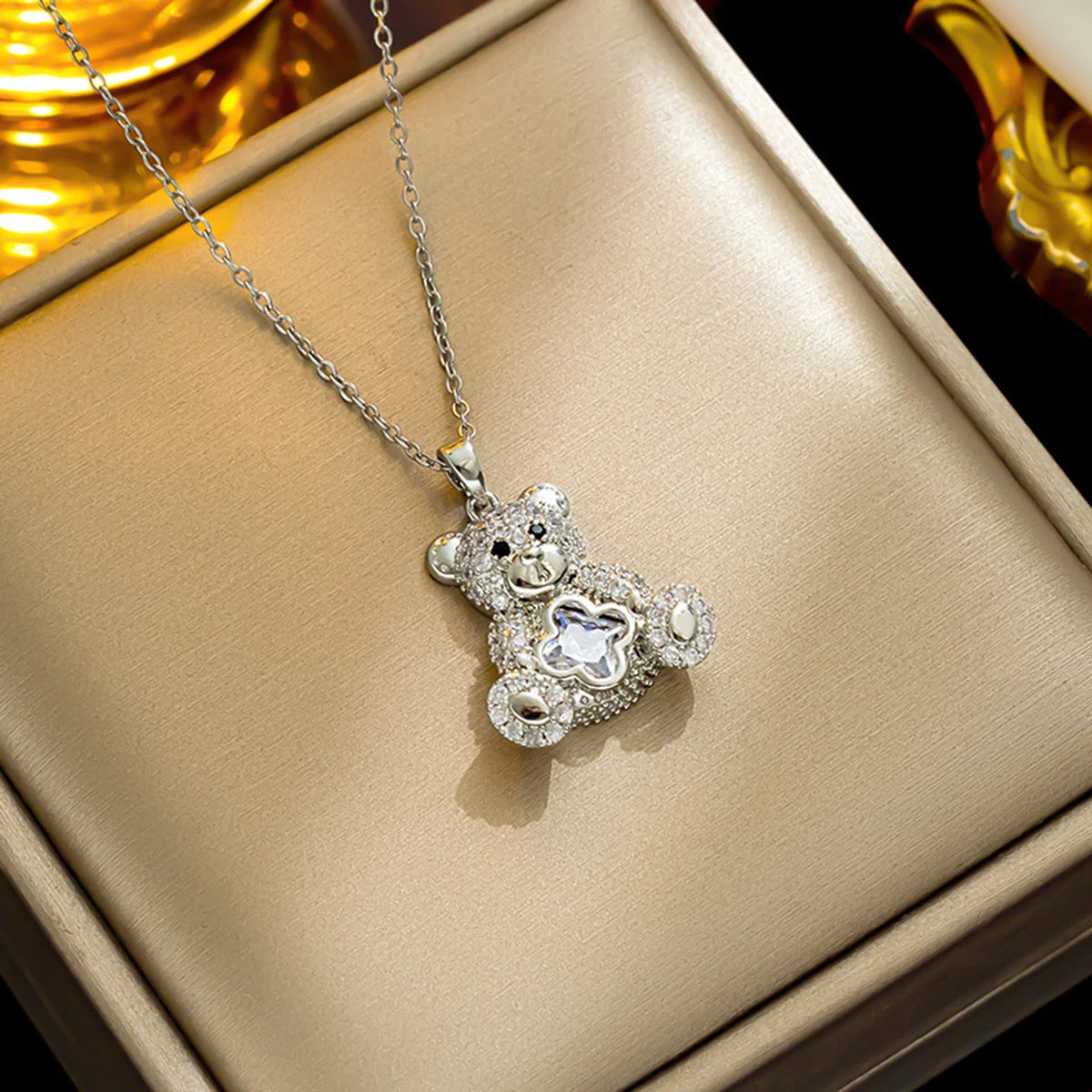 Teddy Bear pendant necklace